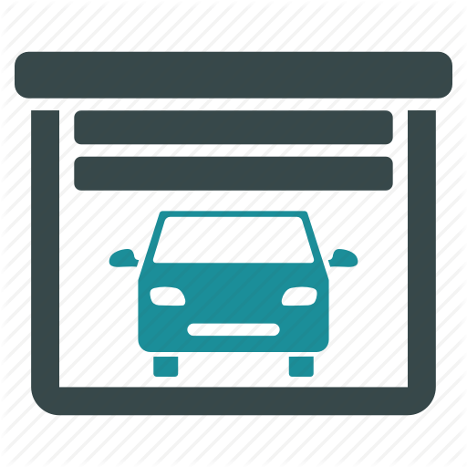 512x512 Car, Depot, Garage Door, Hangar, Open, Storage, Warehouse Icon