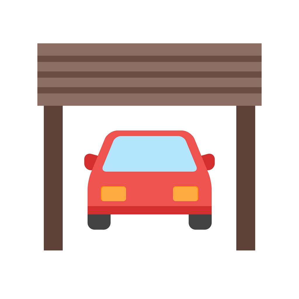 1024x1024 Car In Garage Flat Multicolor Icon