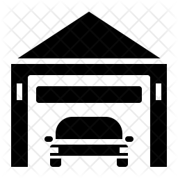 256x256 Garage Icon Of Glyph Style