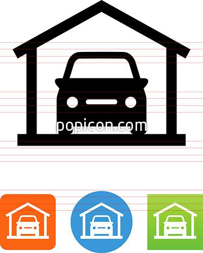 400x497 Car Parked In A Garage Icon