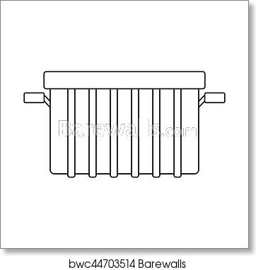 362x382 Garbage Can Icon, Outline Style, Art Print Barewalls Posters