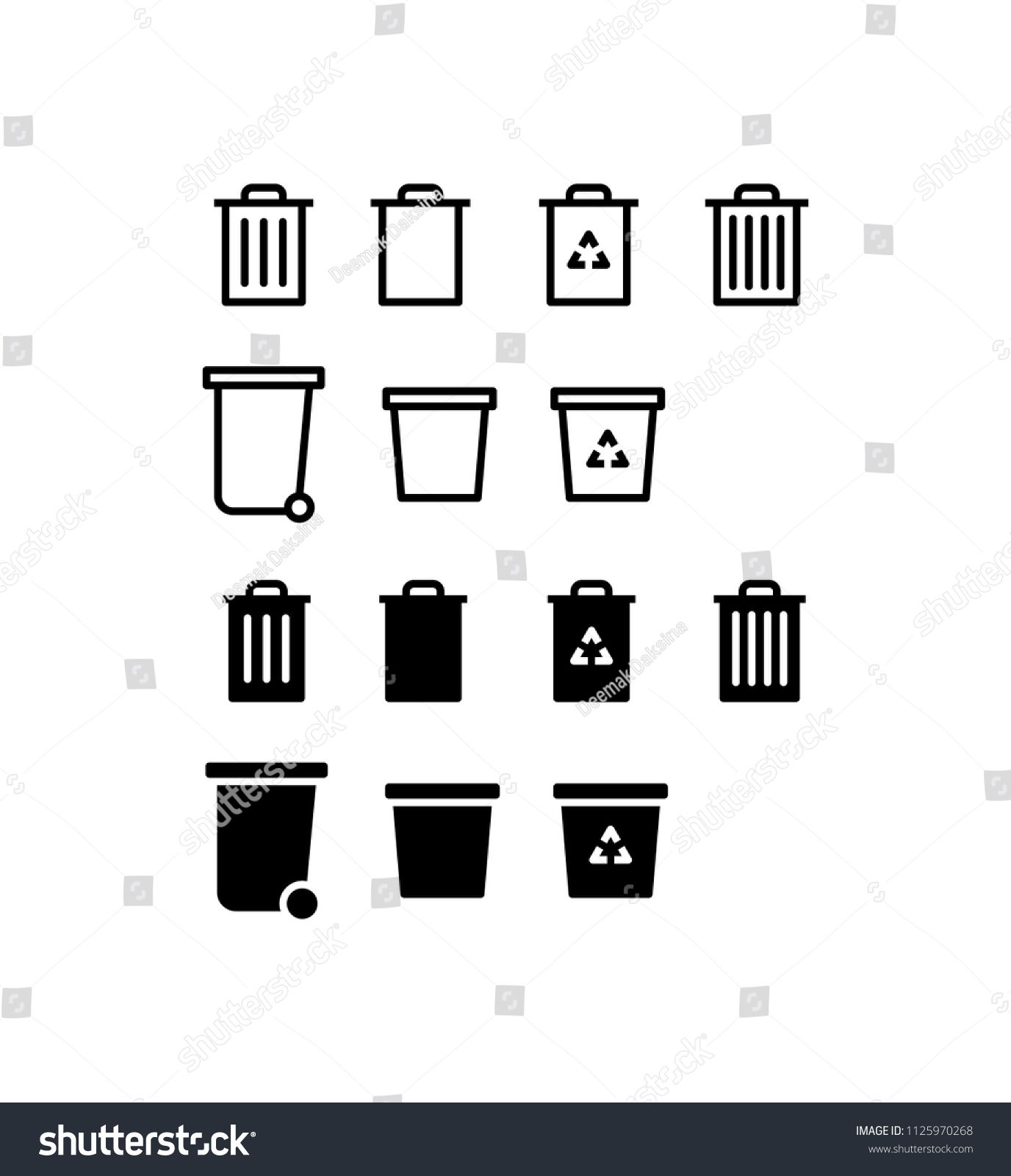 1376x1600 Trash Can Icon Set Trash, Garbage, Can, Recycle, Bin, Rubbish