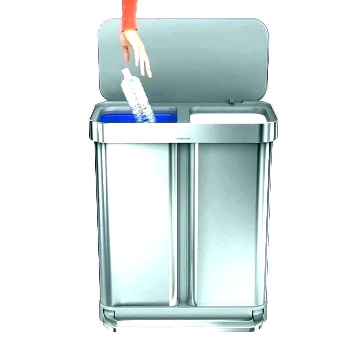 710x710 Two Bin Garbage Can Icon White Double Trash Recycle Umakuppuswamy