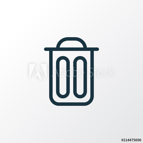 500x500 Garbage Icon Line Symbol Premium Quality Isolated Trash Bin