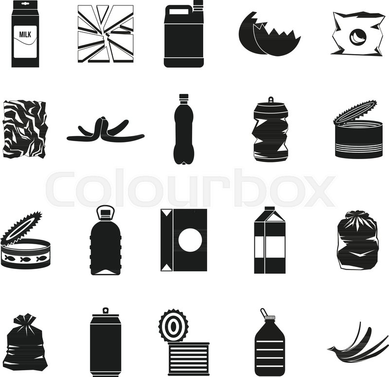 800x775 Garbage Icon Set Simple Set Of Stock Vector Colourbox