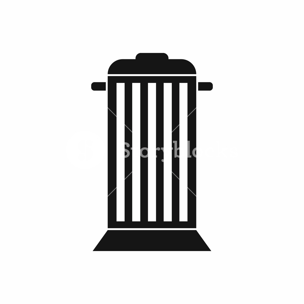 1000x1000 Street Trash Icon In Simple Style Garbage Symbol Isolated