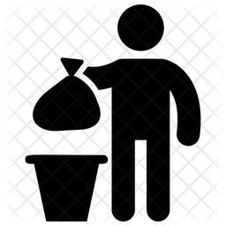 256x256 Throwing Garbage Icon Of Glyph Style
