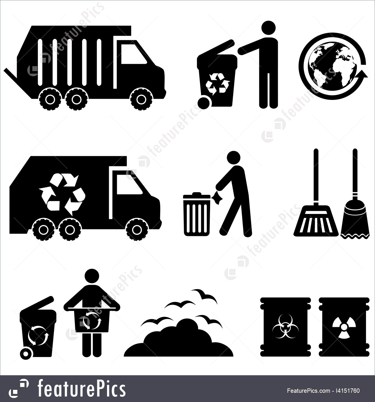 1300x1392 Trash And Garbage Icons Illustration
