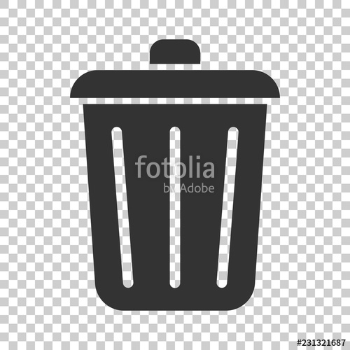500x500 Trash Bin Garbage Icon In Flat Style Trash Bucket Vector