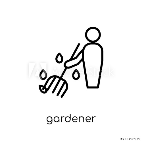 500x500 Gardener Icon Trendy Modern Flat Linear Vector Gardener Icon
