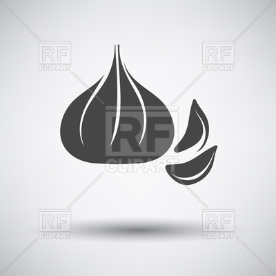 400x400 Garlic Icon On A Gray Background With Round Shadow Vector Image