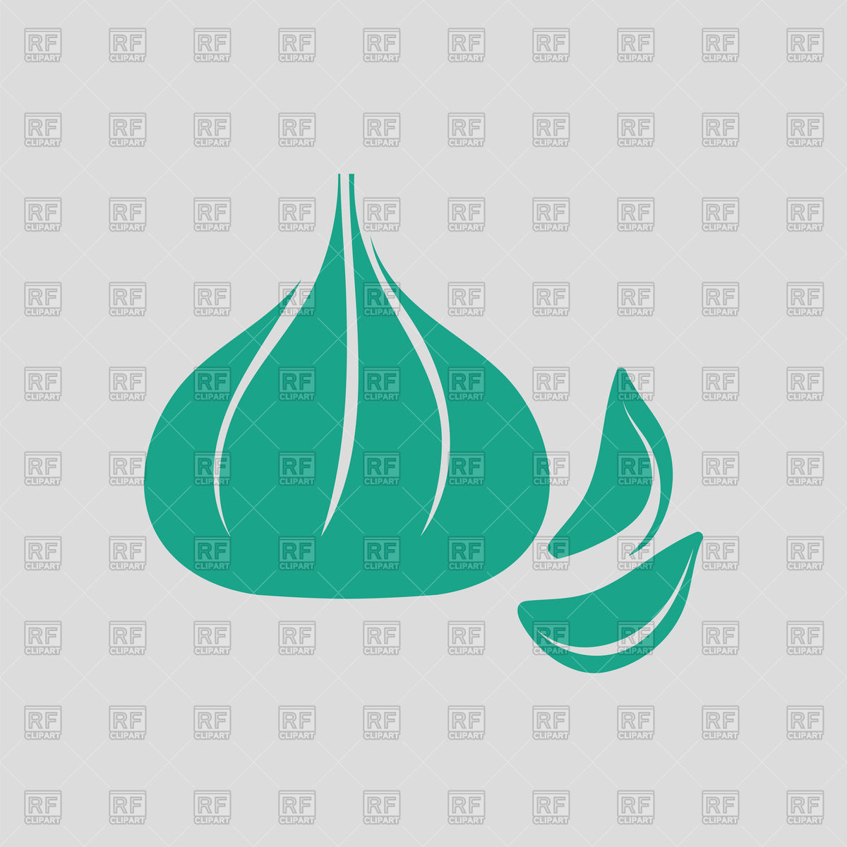 1200x1200 Garlic Icon On Gray Background Vector Image Of Food And Beverages