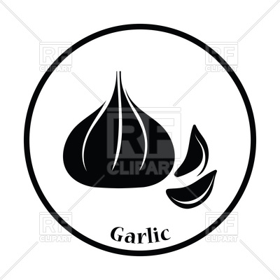 400x400 Thin Circle Design Of Garlic Icon Vector Image Of Food
