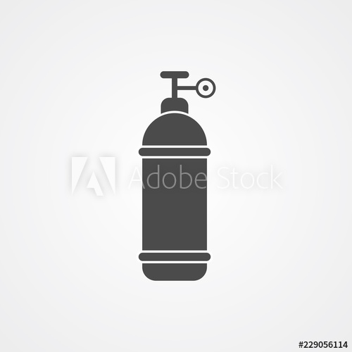 500x500 Gas Cylinder Vector Icon Sign Symbol