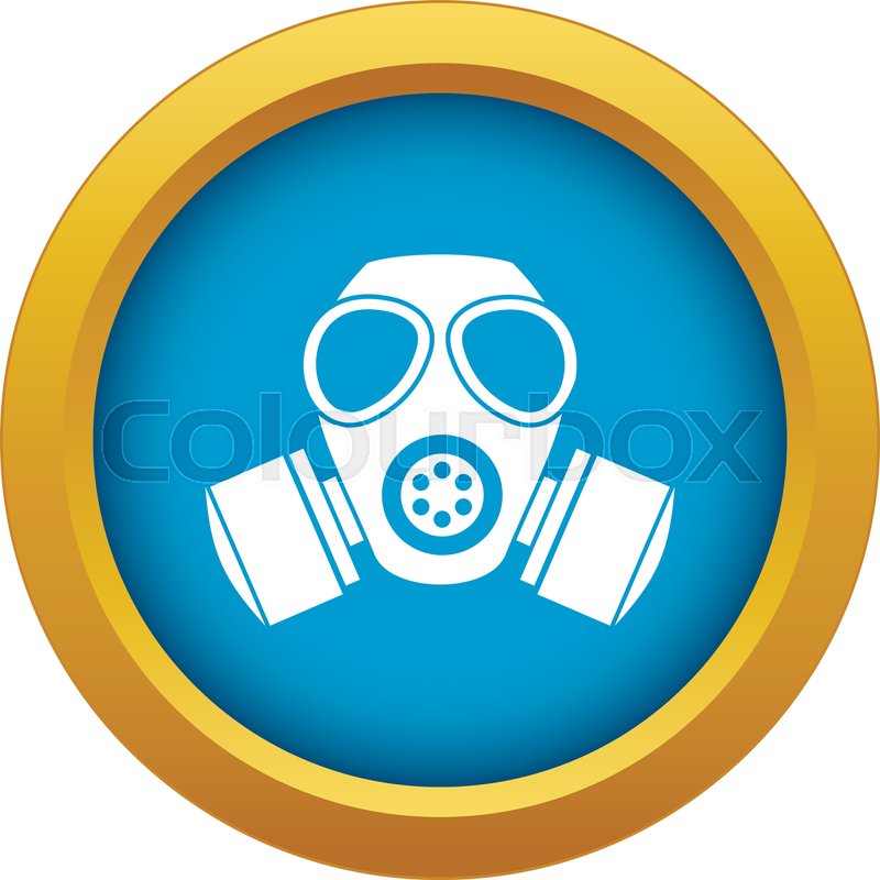 800x800 Chemical Gas Mask Icon Blue Vector Stock Vector Colourbox
