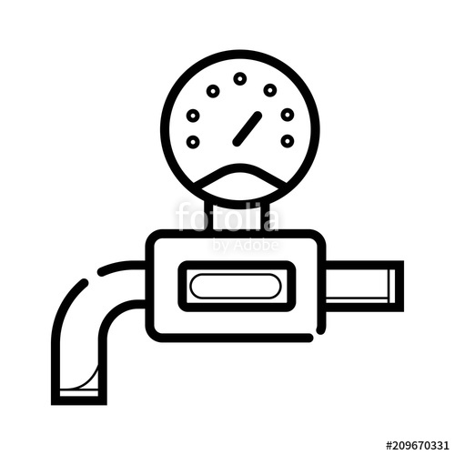 500x500 Gas Pipe Valve And Pressure Meter Vector Icon Stock Image