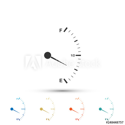 500x500 Motor Gas Gauge Icon Isolated On White Background Empty Fuel