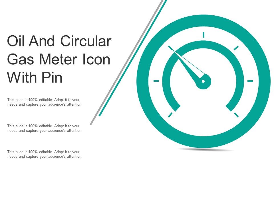 960x720 Oil And Circular Gas Meter Icon With Pin Powerpoint Design