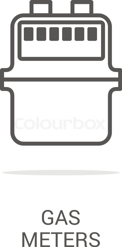395x800 Vector Line Icon Gas Meter Household Stock Vector Colourbox