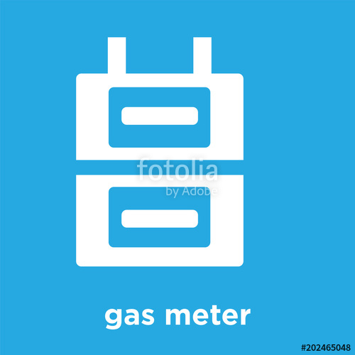500x500 Gas Meter Icon Isolated On Blue Background Stock Image