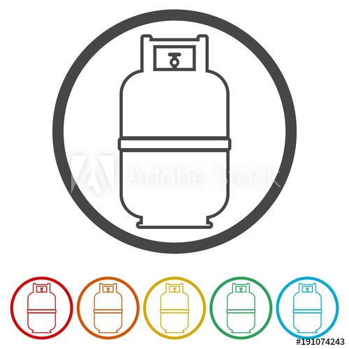 500x500 Gas Bottle Icon, Gas Tank Icon In Flat Style, Colors Included