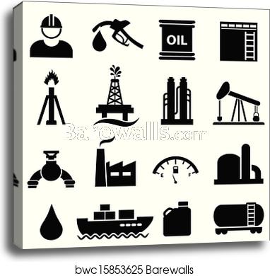 382x390 Oil And Gasoline Icon Set, Canvas Print Barewalls Posters