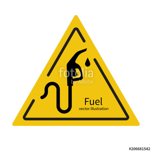 500x500 Fuel Pump Icon Triangular Yellow Sign Petrol Station Symbol Gas