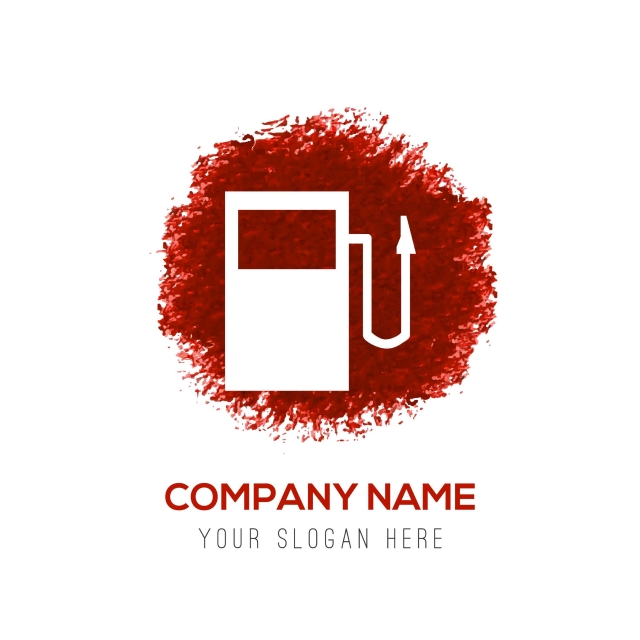 640x640 Gasoline Station Icon Red Watercolor Circle Splash, App