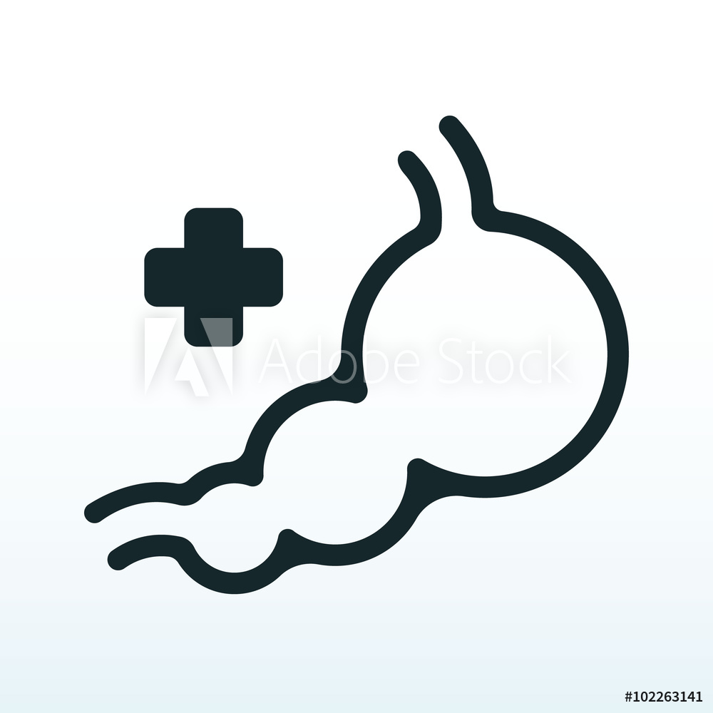 1000x1000 Photo Art Print Human Stomach Line Icon Gastroenterology