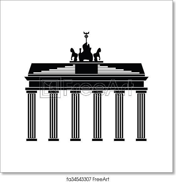 561x581 Free Art Print Of Brandenburg Gate Icon In Simple Style