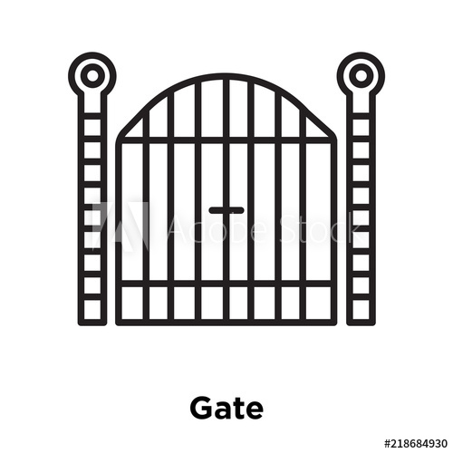 500x500 Gate Icon Isolated On White Background Simple And Editable Gate