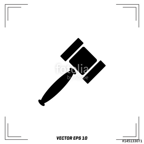 500x500 Vector Gavel Isolated Icon Auction Hammer Symbol Law Judge Gavel