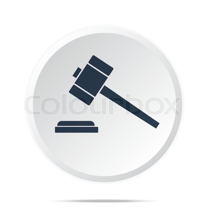 800x800 Black Law Gavel Icon On White Web Stock Vector Colourbox