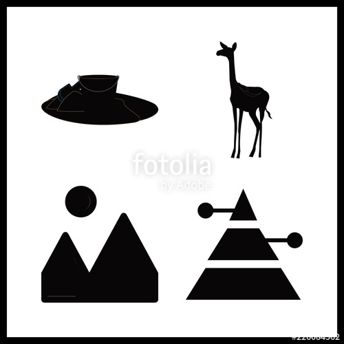 500x500 Desert Icon Vector Illustration Desert Set Gazelle