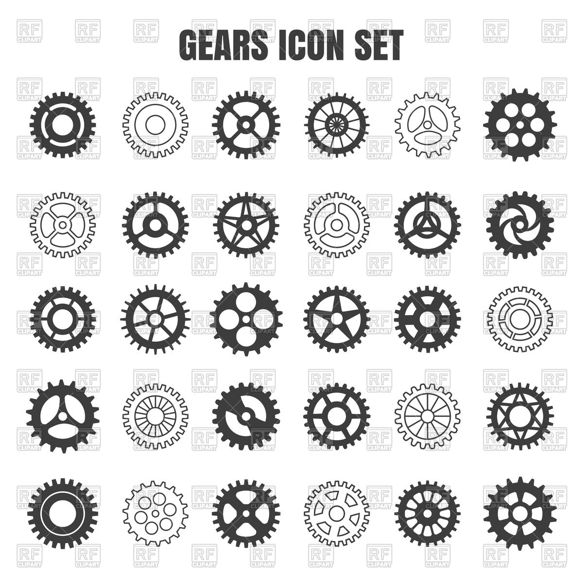1200x1200 Gear Icon Set Vector Image Of Icons And Emblems Vectortatu
