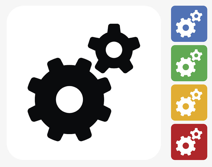 900x710 Gears Icon Flat Graphic Design