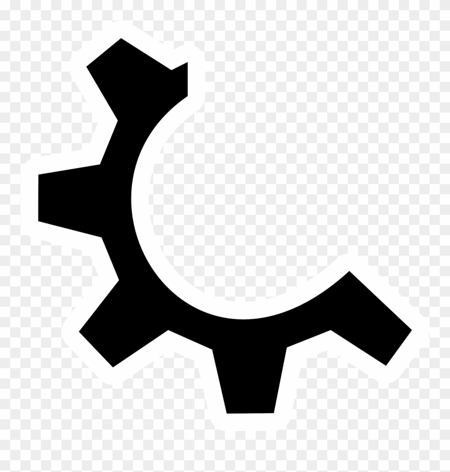 880x923 Mono Gear Icons Png Free Png And Icons Downloads Cogs Clipart