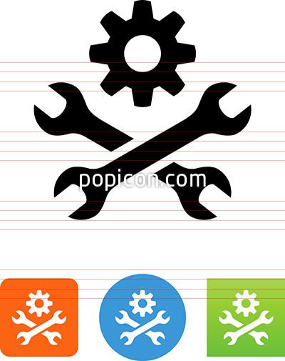 Wrenches And Gear Icon 400x505 Wrenches And Gear Icon