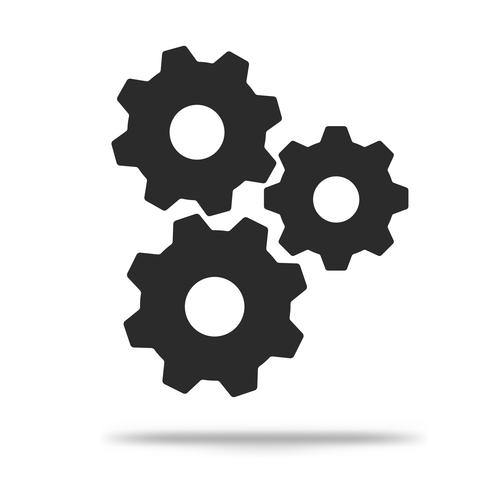 490x490 Flat Gear Icon Simple, Modern Look Isolated On A White Background