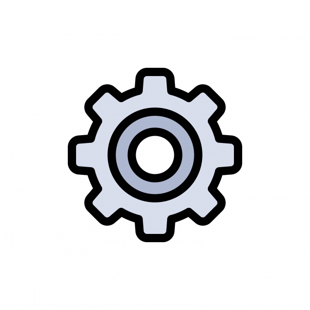 640x640 Basic General Gear Wheel Flat Color Icon Vector Icon Banner