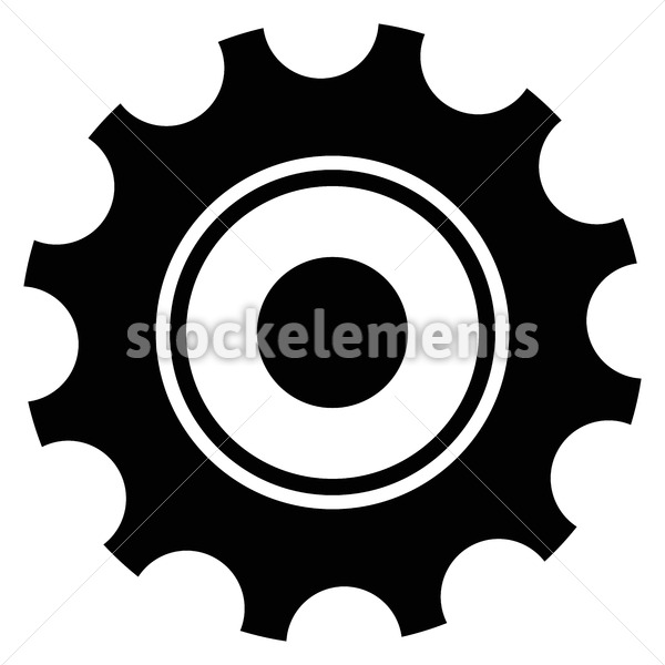 600x600 Black Gearwheel, Gear Symbol Maintance, Repair, Settings