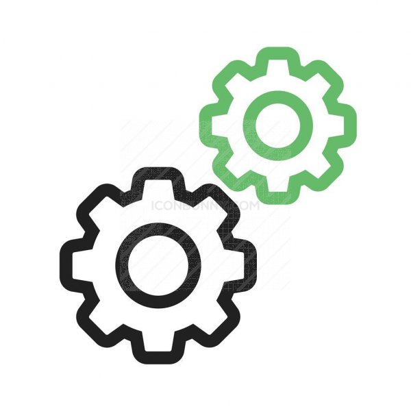 Settings Gears Line Green Black Icon 600x600 Settings Gears Line Green Black Icon