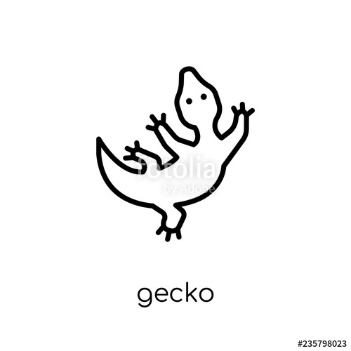 500x500 Gecko Icon Trendy Modern Flat Linear Vector Gecko Icon On White