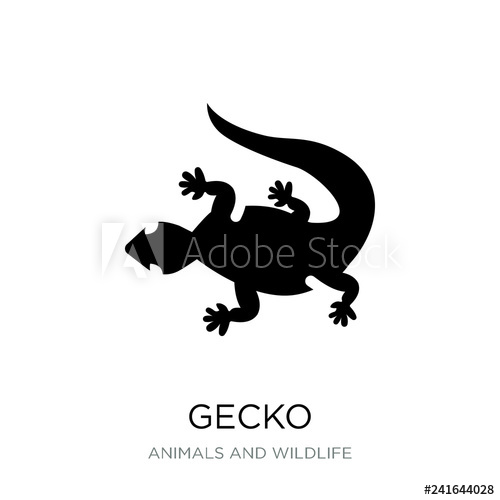 500x500 Gecko Icon Vector On White Background, Gecko Trendy Filled Icons