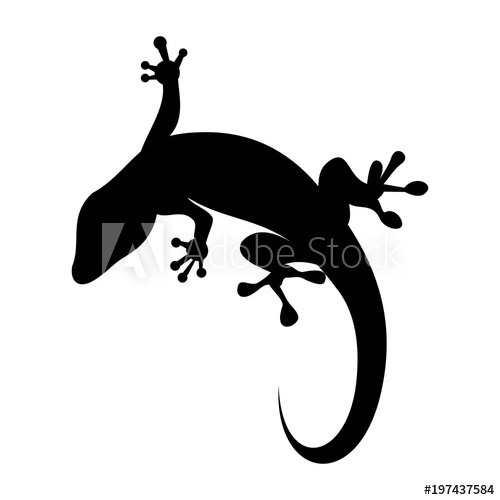 500x500 Gecko Icon Vector Silhouette