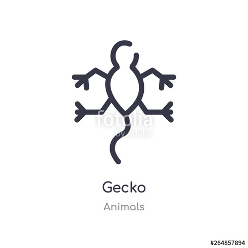 500x500 Gecko Outline Icon Isolated Line Vector Illustration From Animals