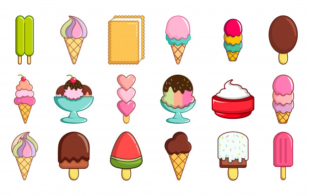 626x396 Ice Cream Icon Set Cartoon Set Of Ice Cream Vector Icons Set