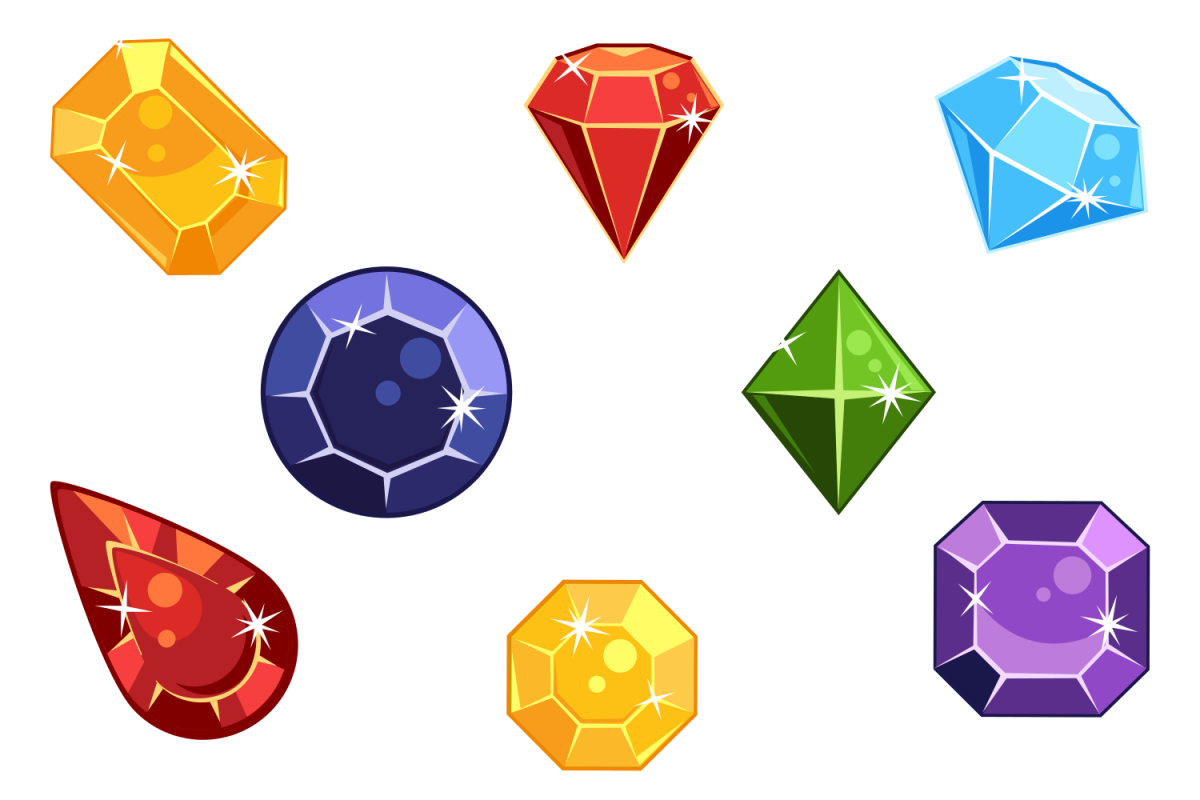 Action gems. Кристаллы драгоценных камней. Драгоценные камни вектор. Разноцветные Алмазы. Мультяшный драгоценный камень.