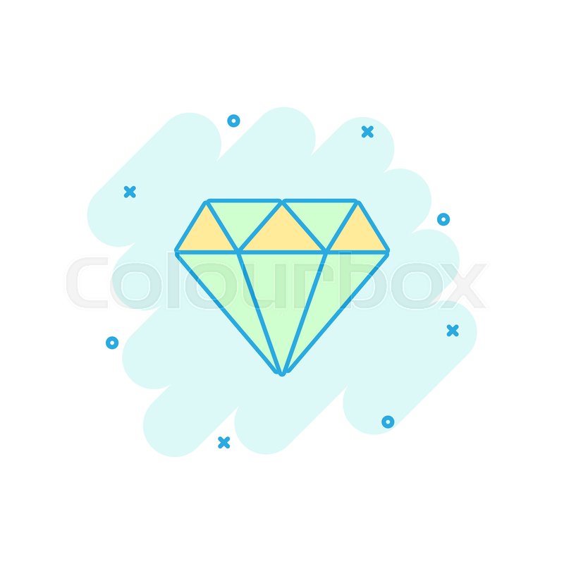 800x800 Vector Cartoon Diamond Jewel Gem Icon Stock Vector Colourbox