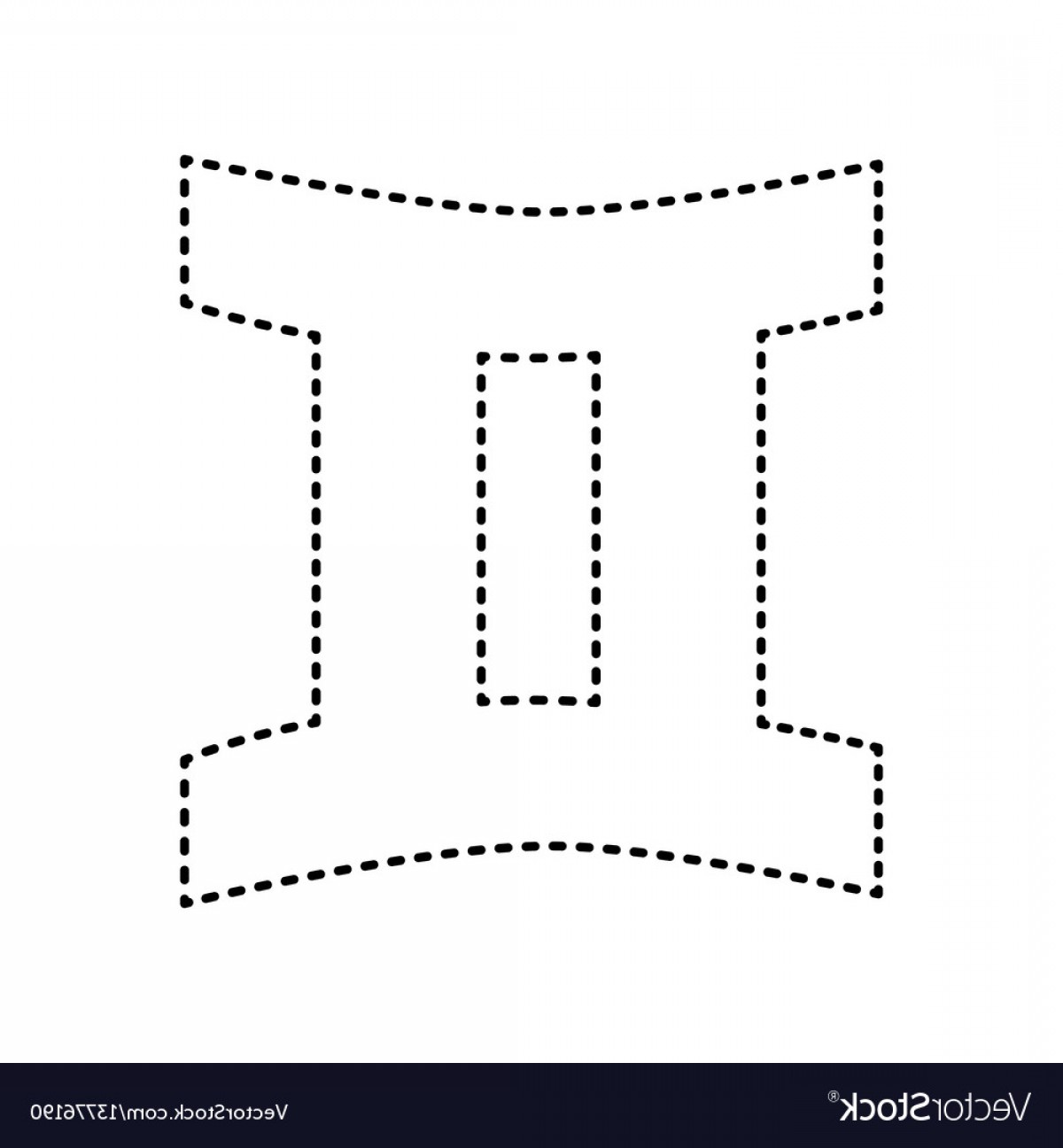 1200x1296 Gemini Sign Black Dashed Icon On White Vector Catchsplace